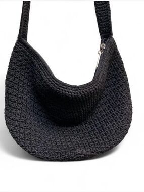 The Sak Black Crochet Shoulder Bag